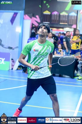 Badminton singles player