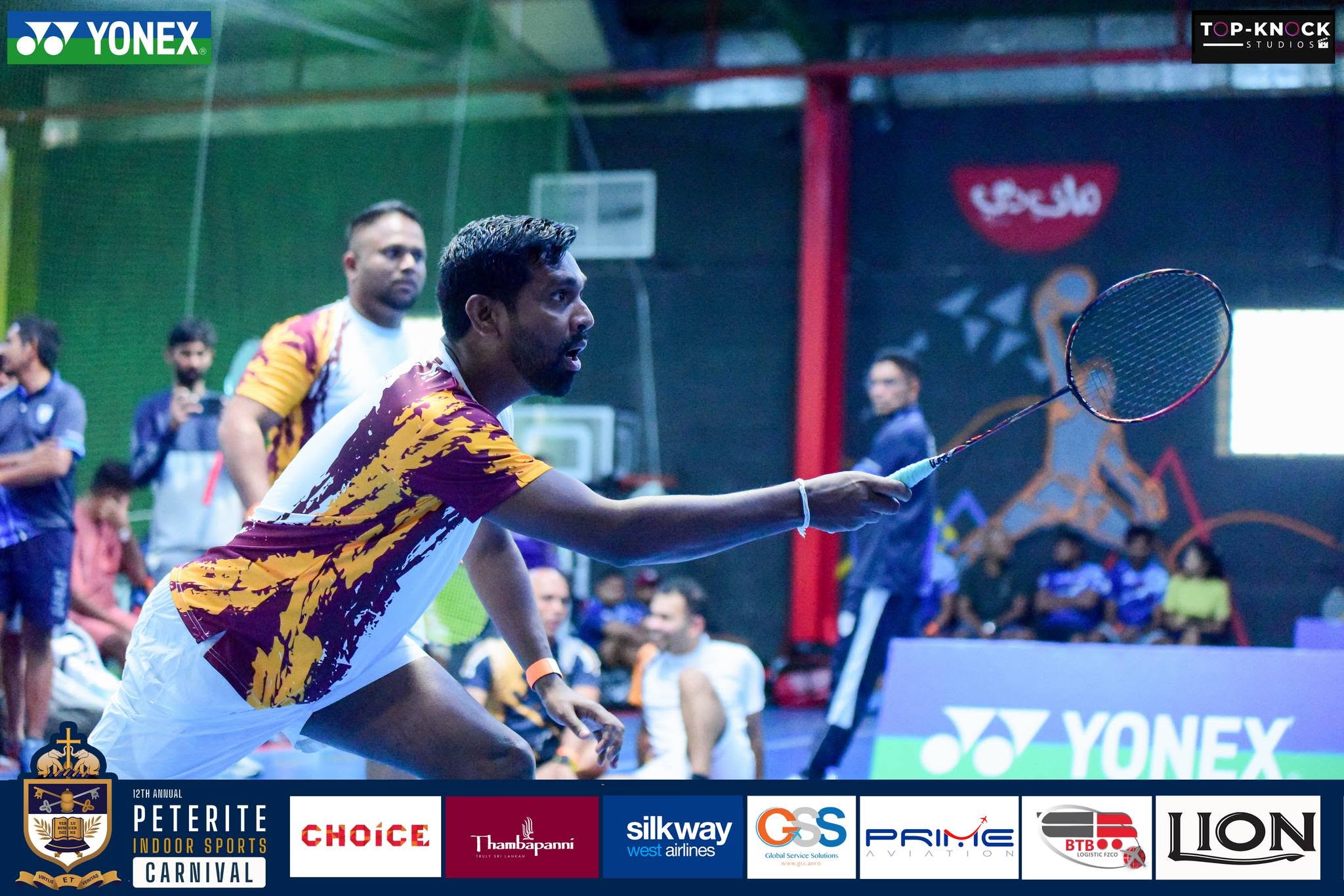 Badminton match action